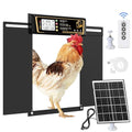 Large Automatic Chicken Coop Door Solar Powered | Charge with 7W Solar Panel Auto Chicken Door, Aluminum Electric Poultry Door with Time & Light Sensor, Remote Control
