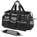SCAVATA Wearable Cleaning Caddy, Cleaning Caddy Supplies Organizer with Handle & Shoulder Straps for Housekeepers, Under Sink & Car Cleaning Tool Organizers Bag with 4 Foldable Divider (MediumGrey) - color: MediumGrey