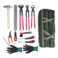 lukar 12PCS Horse Farrier Tools Kit Hoof Trimming Tools with Handbag | Horse Hoof Nipper, Hoof Cutting Pliers, Hoof Nail Clincher, Trimmers Shear, Hoof Hammer, Hoof Knife, Rasp File, Brush, Gloves