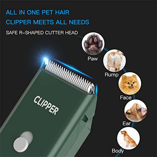 2-in-1 Professional Dog Grooming Kit - Low Noise, Waterproof, USB Rechargeable, and Safe Ceramic Blade - Gift for Dogs and Cats (Green) - color: Map005-green