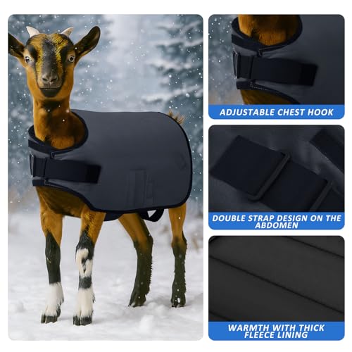 Shinylin Goat Blanket for Winter Sheep & Calf Blanket, Gray, Size XL | Waterproof Goat Blanket with Soft Fleece Lining and Adjustable Straps for Winter Warmth, Show Goats and Pets