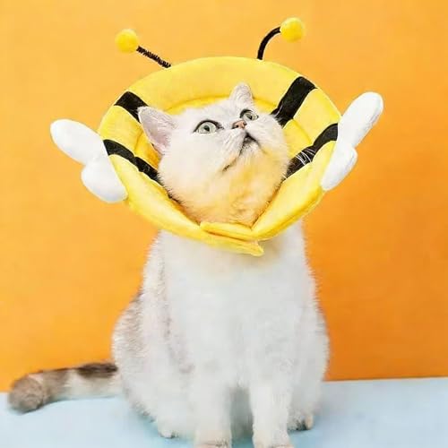 Soft Cat Cone, Adjustable Recovery Collar After Surgery to Prevent Licking Wound, Protective Cat Neck Cone, Comfortable Pet Elizabethan Collar for Cats Kittens and Puppies (L) - size: L