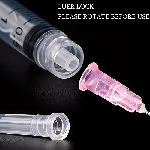 100 Pack 3ml 3cc Plastic Luer Lock Syringe with 18Gauge and Cap, Individually Sealed Wrapped, for Scientific Labs, Measuring Liquid, Refilling or Dispensing - style: 100 Pack-3ml 18gauge