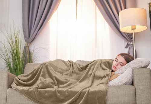 Utopia Bedding Ultra Soft Fleece Bed Blanket Throw Size Camel (50x60 Inch) | Microfiber Plush Warm Lightweight Breathable Cozy Blanket Anti-Static, All Season Use, Gift for Women and Men - color: Camel, size: Throw (50x60 Inch)