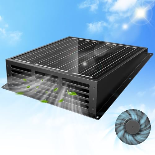 25W Solar Fan for Chicken Coop 430CFM Solar Exhaust Fan | IP67 Waterproof Solar Panel-No Wiring Required, Easy Install Greenhouse Fan for Shed, Attic,Barn, Dog House - size: 25W Solar Fan