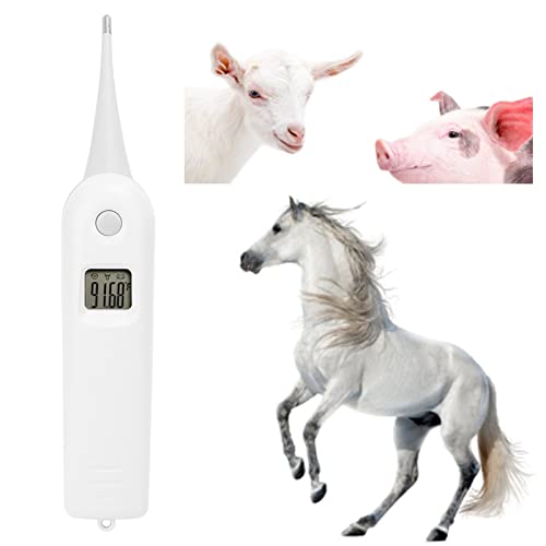 Tiiyee Pet Thermometer, Fast Digital Veterinary Thermometer Electronic | Waterproof Flexible Round Tip, Accurate Temperature Readings for Cats Dogs Horse Cattle Pigs Sheep, Livestock Fever Detection
