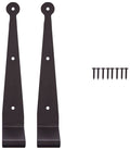 Rocky Mountain Goods Black Strap Hinges - Heavy Duty Stainless Steel with Powder-Coated Finish - Rust-Resistant Screw Mount Hinges for Doors, Gates, Sheds, Toolboxes (1-1/2" Offset) - size: 1-1/2" Offset