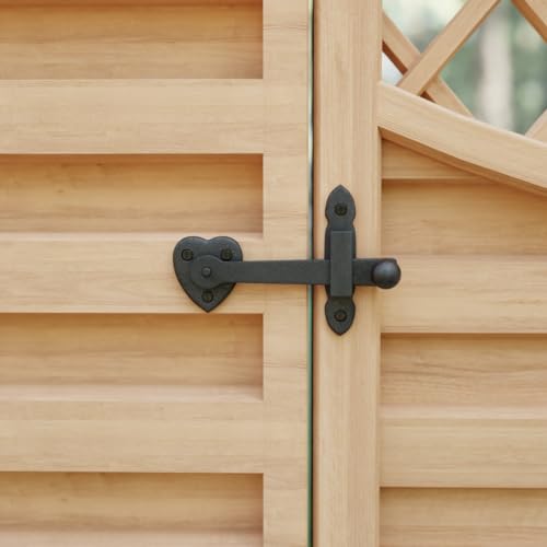Renovators Supply Manufacturing Black Wrought Iron Heart Style Flip Gate Latch 4 in Barn Door Fence Lock Pack of 6 - color: 4-inch Heart, size: Pack of 6