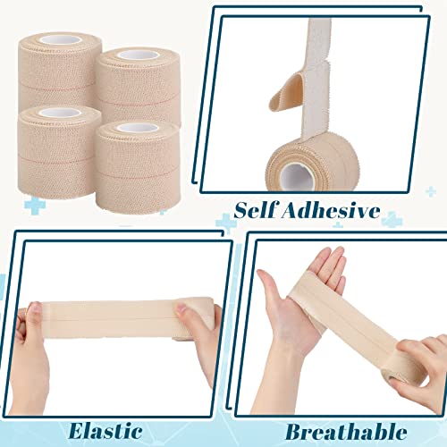 Elastic Tape Bandage Self Adhesive Wrap, 2 Inch x 5 Yard | Athletic Elastic Flexible Stretch Bandages Bulk for Sports Support Animal Pets