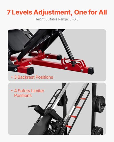 VEVOR Leg Press Machine, 700/550/440 LBS Capacity Lower Body Special Leg Machines, Adjustable Leg Strength Workout for High-Intensity Presses, Home Gym Workout Training Weight Equipment - style: Hack Squat Leg Press Machine 2000lbs