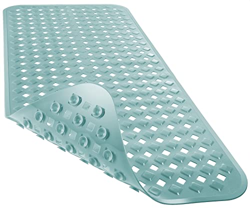 Yimobra Bathtub Mat Non Slip, Super Strong Suction Cups, 28"X16" Long Shower Mat with Drain Holes, Machine Washable Fast Draining Bath Mats, Bathroom Essentials,Mint Green - color: Mint Green, size: 27.5 X 15.5 Inch