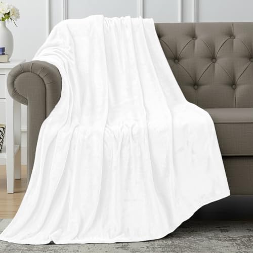 Utopia Bedding Ultra Soft Fleece Bed Blanket Throw Size White (50x60 Inch) | Microfiber Plush Warm Lightweight Breathable Cozy Blanket Anti-Static, All Season Use, Gift for Women and Men - color: White, size: Throw (50x60 Inch)