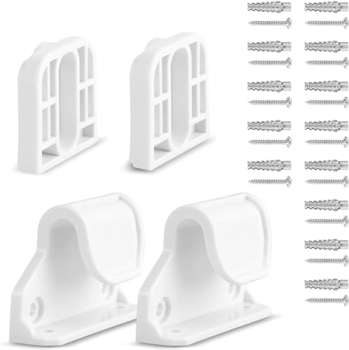 HAMOPY Auto-Lock Retractable Baby Gate Replacement Parts, Original Hardware Set (Including 2 x Latches + 2 x Brackets + 1 x Floor Hook + 1 Set of Screws) Only Fit 55“&71” Auto-Lock Baby Gate(White) - color: Wh-p