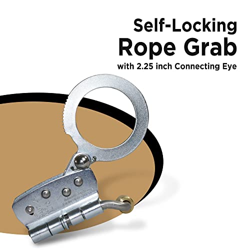 AFP Self-Locking Rope Grab with 2.25 inch Connecting Eye, Used with 5/8’’ Lifeline Rope, for Construction, Climbing, Fall-Protection, 310 lb. Capacity (OSHA/ANSI Compliant) Silver - color: Silver