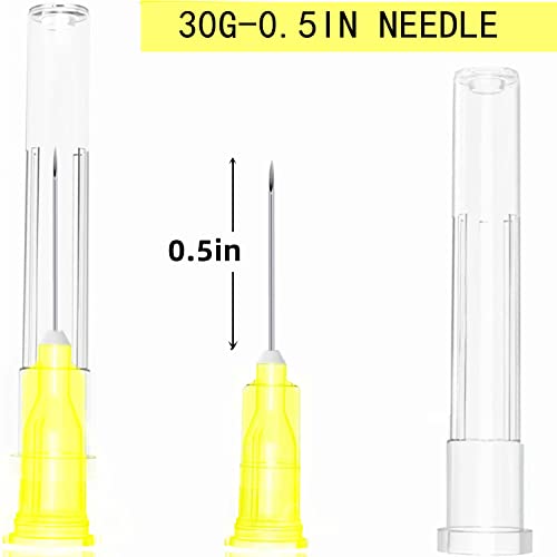 100 Pack 30Ga 1/2 Inch Stainless Steel Dispensing Lab Tools Accessories for Scientific Labs, Measuring and Refilling, Individually Wrapped - size: 30G 1/2 inch