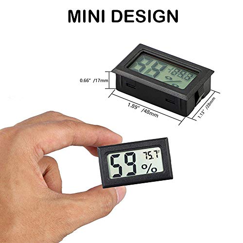 Mini Thermometer Hygrometer, Small Digital Electronic Temperature Humidity Meters Gauge Indoor LCD Display Fahrenheit for Greenhouse