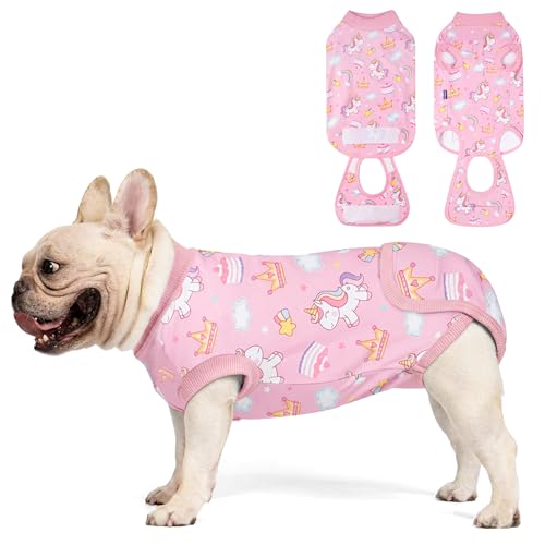 cyeollo Recovery Suit for Dogs Surgery Spay Neuter Dog Onesie, Unicorn, XS | Spay & Neuter Body Suit, Prevents Licking Dog Surgical Suit, E-Collar Cone Alternative, Protects Wounds, Easy Potty Access - color: 2# Unicorn, size: X-Small (Back: 9"-11")