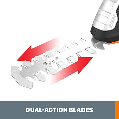 WORX Cordless Grass Shear & Shrub Trimmer, 20V 4"+ 8" Bush Trimmer, WG801.9 | Battery & Charger Not Included; two interchangeable blades for grass and shrub trimming; PowerShare. - style: 8" 20V Shrubber Trimmer/Tool Only