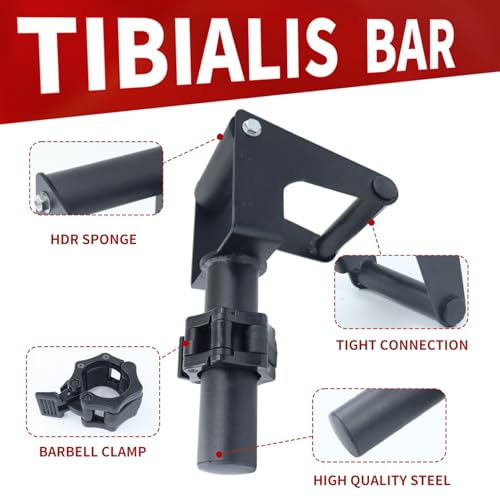 MARLANG Solo Tib Bar Tibialis Trainer Tibialis Bar Knees Over Toes Equipment Tibialis Raise Tibia Dorsi Calf Workout Machine Calves Workout Equipment Fit 2 Inch Weight Plates - size: HDR Sponge-Diameter 50MM