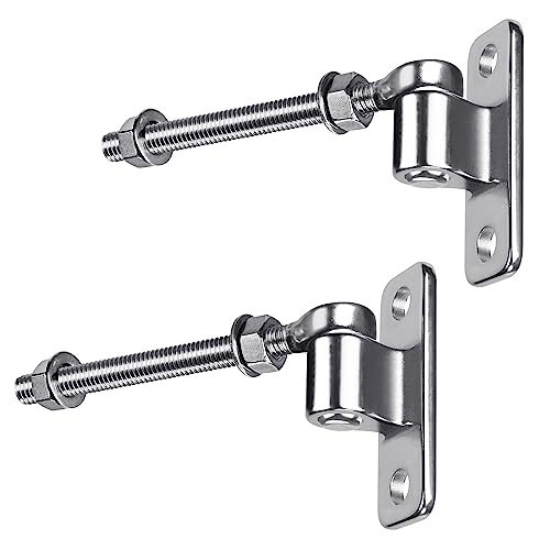 Insaga 10'' J Bolt Gate Hinge and Wall Mount Hinge 2Pack, Heavy Duty 304 Stainless Steel Gate Hinges, One Piece with Non-Welded for Farm, Fence, Garden, Metal Gates, Load Capacity up to 500LB - size: 10''-2Pack
