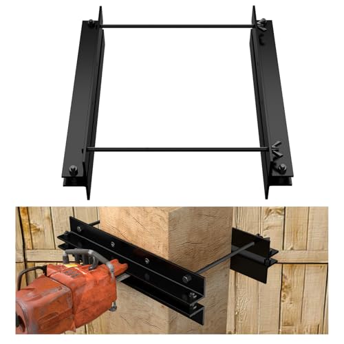 Muzata Reciprocating Saw Guide Attachment for Cutting 6x6 Wood Posts M080 | Suitable for 0-45 Degree Cuts, Adjustable for Different Cutting Heights, Essential Tools Included, Hassle-free Installation - size: 6×6"