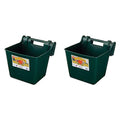 Little Giant HF15GREEN Heavy Duty 15 Quart Mountable Plastic Hook Over Feeder, Green (2 Pack)