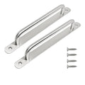 2PCS 8.8” Stainless Steel Barn Door Pulls, Brushed Silver Sliding Door Handles for Cupboard Cabinet Wardrobe Drawer Shed - size: 8.8inch