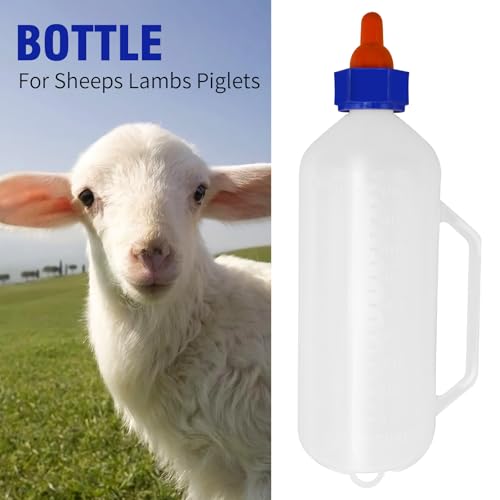 Lamb Feeding Bottle 1000ML, 1L Baby Lamp Milk Feeder Bottle Baby Goat Calf Milk Water Bottle Piglet Feeding Bottles Nursing Bottle Cup with Handle for Livestock Farm Animals
