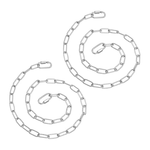PATIKIL Gate Chain Lock, (35.5Inch, Silver) (2 Pcs)304 Stainless Steel Hanging Chain Lock for Stall Barn/Cabinet/Fence/Hammock/Pet Cages - size: 35.5Inch