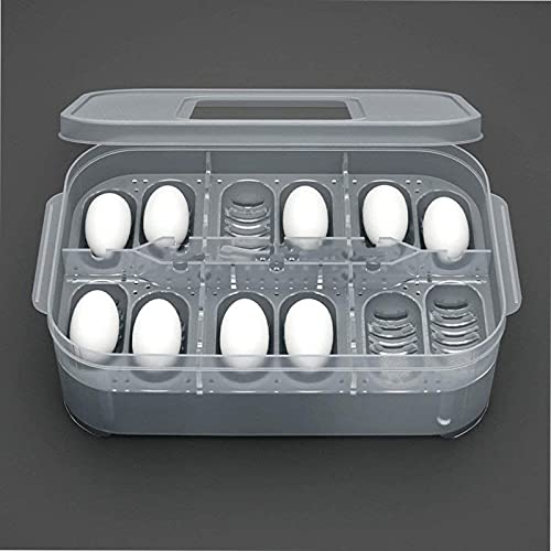 Still Awake Reptile Egg Incubator Professional Hatcher Hatching Box Case Tray Plastic Breeding Incubator for Hatching Snake,Lizards, Reptiles,Gecko(12 Slots with Thermometer) - size: 12 Slots With Thermometer
