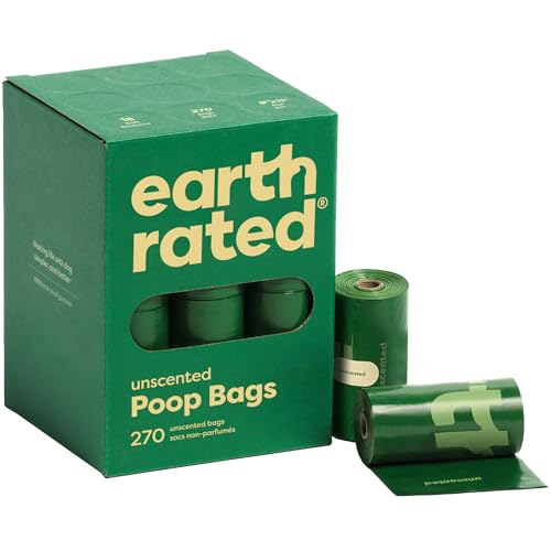 Earth Rated Dog Poop Bags on Refill Rolls, 120 Bags, Unscented | Guaranteed Leak Proof and Extra Thick Waste Bag Refill Rolls - size: 1 Count (Pack of 270)