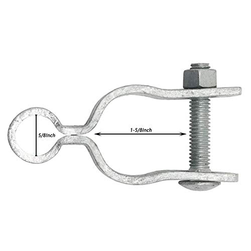 2 Pack Chain Link Fence Gate Post Hinge for 1-5/8" Outside Diameter Post/Pipe, Pressed Steel Galvanized Chain Link Gate Female Hinge - Nut/Bolt Included - size: 1-5/8 Inch