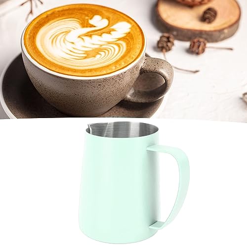 480ML Milk Frothing Pitcher,Steaming Pitcher,Milk Frother Cup,Coffee Frothing Cup 304 Stainless Steel Milk Frother Jug Point Mouth Latte Art Pitcher with Inner Scale(#2) - color: #2