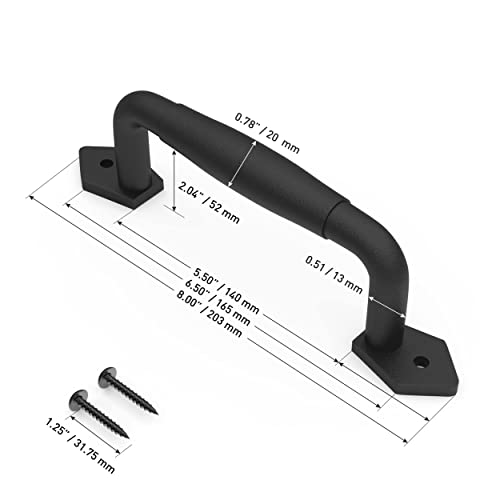 2-Pack 8 Inch Diamond Tapered Barn Door Handle - Black Cast Iron Pull for Sliding Doors, Gates, Sheds, Fences, Closets - Indoor Outdoor Farmhouse Hardware - size: 8" - 2 Pack, style: Diamond Tapered