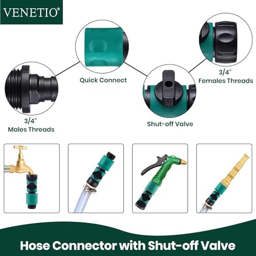 VENETIO 8-Dial Hose-End Sprayer Pro with Quick Connector for Liquid Fertilizer | Lawn and Garden Nozzle Spreader for Uniform Fertilizing, Pet Washing and Outdoor House Cleaning, 34oz Dispenser Bottle - style: Lawn & Garden Feeder Pro (34 oz)