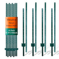 6ft Fence Posts, Pack of 10 - Sturdy Metal U-Posts & Step-in Stakes | No Digging Poles for Garden Wire Fencing and Yard Signs (Requires Assembly) - size: 6 Feet (Requires Assembly)