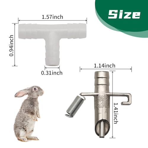 Automatic Rabbit Waterer Drinker 30Sets for Poultry Guinea Pig Ferret Rats Rodent Bunny Watering System(White) - color: White