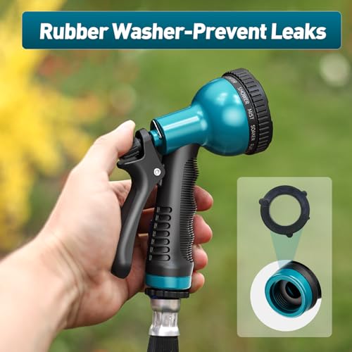 Besiter Garden Hose Nozzle Sprayer 10 Watering Patterns Spray Nozzles Heavy Duty Hose Head Lightweight Hose Attachment Blue - color: Blue
