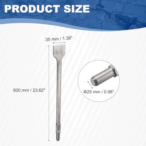 HARFINGTON 65A Shank Floor Scraper Chisel 23.6" x 2.97" Steel Jack Hammer Chisel Bit for Electric Demolition Gardening Landscaping Digging Cutting - size: 23.6" x 2.97"