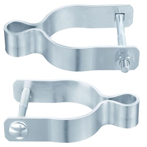 2 Pcs Chain Link Female Gate Hinges Fits 2-3/8" OD Post/Pipe, 5/8" Pin Hole | Galvanized Steel Heavy-Duty Fence Gate Post Hinges, Chain Link Fence Hardware for Gate Repair & Replacement, 2 Pack - size: 2-3/8inch