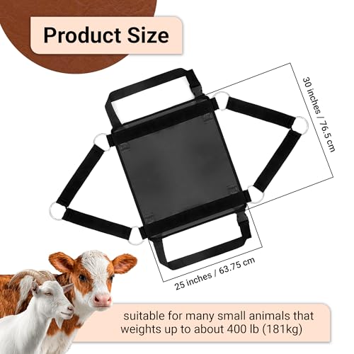 Calf Sling for Weighing 30"x25" up to 400 LB - Heavy-Duty 1800D Livestock Weighing Sling for Newborn Calf, Lamb, Goat, Alpaca, Pig, Dog - Hoof Trimming, Hanging Scale & Recovery Support (Large) - size: Large (30"x25", Up to 400 Pound)