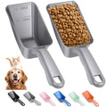 2-Pack Dog Food Scoop 1 Cup, Plastic Pet Food Measuring Scoop With Measuring Lines (1/2 & 1 Cup Markings) for Dogs, Cats, Fish, Bird（Grey) - color: Gray