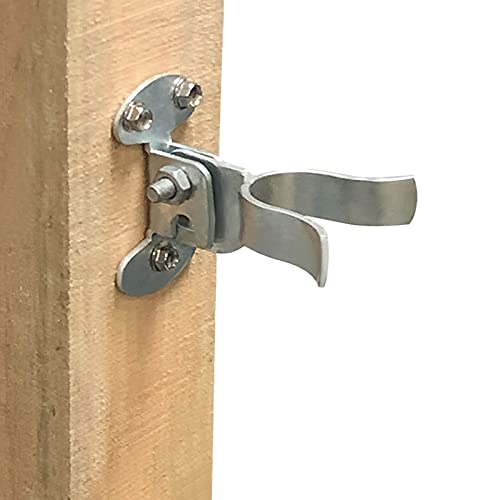 1-5/8" Flat Back Wall Mount Fork Gate Latch - Gate Latch Hardware with Screws or Lag Bolt for Gate Frames, Easily Mounts to Wooden Gate Post or Wall - size: 1-5/8 Inch