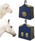 Hay Feeder for Goats and Horses - Slow Feed Design, Heavy Duty Hanging Hay Bag for Barn, Trailer & Paddock, Easy to Hang & Clean(1pcs, Navy Blue) - color: 1pcs-navy blue