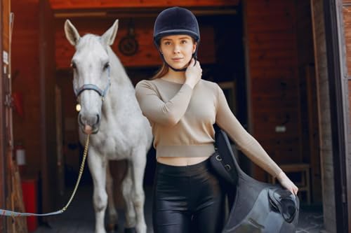 Dielianyi 1.5-inch Elastic Equestrian Belt Bit Buckle Leather Key Strap for Horseback Riding Equestrian Sports - color: Grey