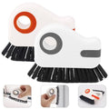2pcs Crevice Cleaning Brush, Hard Bristle Window Track Cleaning Tools 2 in 1 Cleaner Scrub Brush Grip Brush Cleaner with Hidden Scraper for Sliding Door Sill Shutter Vents Household