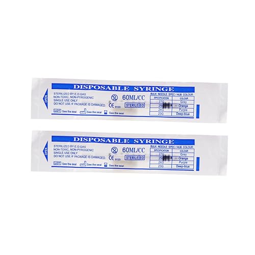4 Pack 60ml Syringe for Liquid Without Needle,Syringe with Cap,Individually Wrapped,Measurement for Scientific Labs,Measuring Liquids,Pet Feeding,Oil or Glue Applicator (A 4 Pack 60ml) Straight Mouth - size: A 4 Pack 60ml