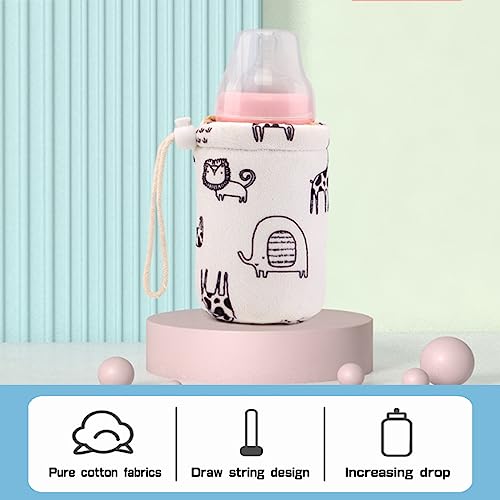 Baby Bottle Sleeve Infant Milk Bottle Pouch Thermal Cover Washable Anti Drop Baby Feeding Bottle Holder Glass Nursery Bottles Insulator Cover (Medium,for 240ml bottles)