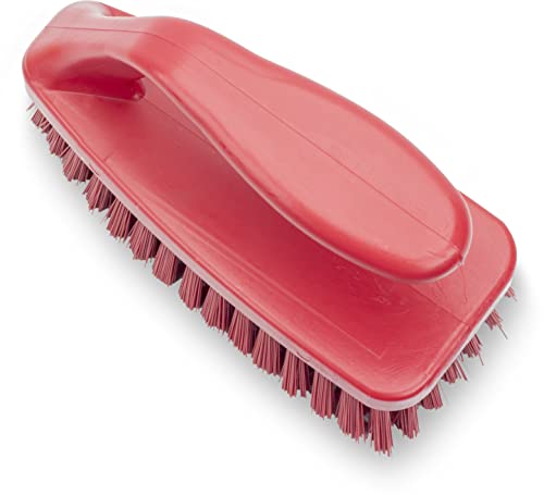 SPARTA Scrub Brush with Iron Shaped Handle and Stiff Bristles, Heavy Duty Scrubber Brush for Kitchen, Bathroom, Shower, Tile, Sink, Carpet and Bakepans, Polypropylene, 6 Inches, Red, (Pack of 6) - color: Red, size: 6 Inches (Pack of 6)