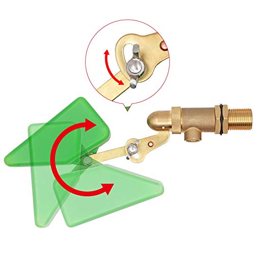 1/2 Inch Brass Float Valve for Pond Auto Fill Float Ball Valve | with Adjustable Arm, Water Float Valve for Water Tank, Water trough, Water Feature, Swamp Cooler, Stock Tank, Fountain
